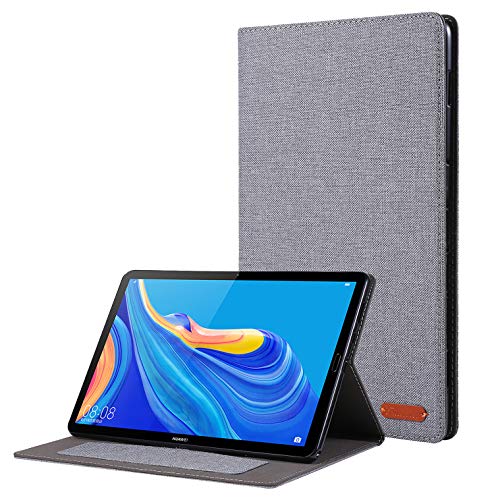Schlanke Tablet-Hülle, kompatibel mit Huawei Matepad Pro 10,8 Zoll Tablet, 27,7 cm (10,8 Zoll), ultradünn, klappbar, Standfunktion, automatische Wake-/Sleep-Funktion, weiche TPU-Rückseite, Grau von HUOLUNGJIN