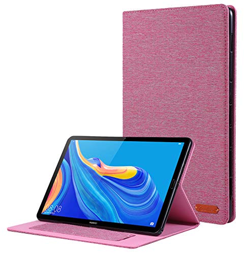 Schlanke Tablet-Hülle, kompatibel mit Huawei Matepad Pro 10,8 Zoll Tablet, 27,7 cm (10,8 Zoll), ultradünn, klappbar, Standfunktion, automatische Wake-/Sleep-Funktion, weiche TPU-Rückseite, Rosa von HUOLUNGJIN