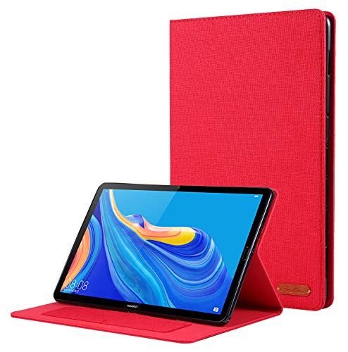 Schlanke Tablet-Hülle, kompatibel mit Huawei Matepad Pro 10,8 Zoll Tablet, 27,7 cm (10,8 Zoll), ultradünn, klappbar, Standfunktion, automatische Wake-/Sleep-Funktion, weiche TPU-Rückseite, Rot von HUOLUNGJIN