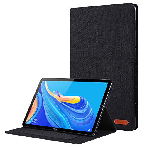 Schlanke Tablet-Hülle, kompatibel mit Huawei Matepad Pro 10,8 Zoll Tablet, 27,7 cm (10,8 Zoll), ultradünn, klappbar, Standfunktion, automatische Wake-/Sleep-Funktion, weiche TPU-Rückseite, Schwarz von HUOLUNGJIN