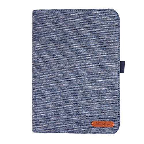 Schlanke Tablet-Hülle, kompatibel mit iPad Mini 7 (A17 Pro) 2024 / Mini 6 2021 8,3 Zoll, ultradünn, klappbar, Standfunktion, automatische Wake-/Sleep-Funktion, weiche TPU-Rückseite, Blau von HUOLUNGJIN