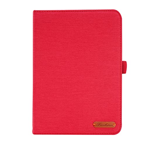 Schlanke Tablet-Hülle, kompatibel mit iPad Mini 7 (A17 Pro) 2024 / Mini 6 2021 8,3 Zoll, ultradünn, klappbar, Standfunktion, automatische Wake-/Sleep-Funktion, weiche TPU-Rückseite, Rot von HUOLUNGJIN