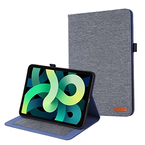 Schlanke Tablet-Hülle, kompatibel mit iPad der 10. Generation 2022, 27,7 cm (10,9 Zoll), ultradünn, klappbar, Standfunktion, automatische Wake-/Sleep-Funktion, weiche TPU-Rückseite, Blau von HUOLUNGJIN