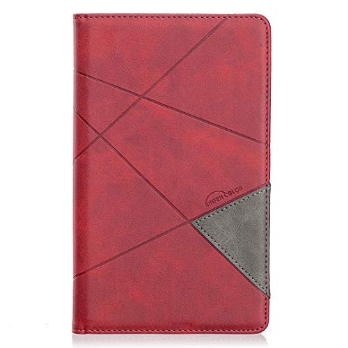 Schutzhülle für Android-Tablet aus Leder, kompatibel mit Kindle Fire 7 2019/2017/2015, 17,8 cm (7 Zoll), Business Smart Magnetic Flip Fold Stand Cover mit Kartenschlitz für Mann / Frau, automatische von HUOLUNGJIN