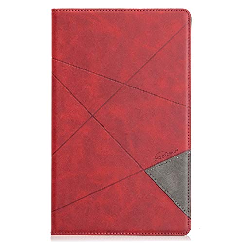 Tablet-Schutzhülle aus Leder, 25,7 cm (10,1 Zoll), kompatibel mit Amazon Fire HD 10 Tablet, Business Smart Magnetic Flip Fold Stand Cover mit Kartenfach für Mann / Frau, automatische Wake von HUOLUNGJIN