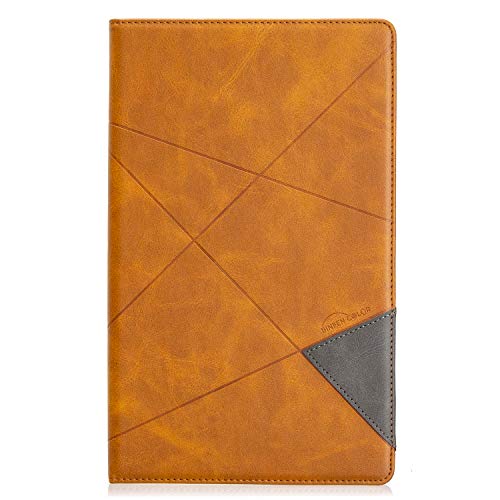 Tablet-Schutzhülle aus Leder, 25,7 cm (10,1 Zoll), kompatibel mit Amazon Fire HD 10 Tablet, Business Smart Magnetic Flip Fold Stand Cover mit Kartenschlitz für Mann / Frau, automatische Wake von HUOLUNGJIN