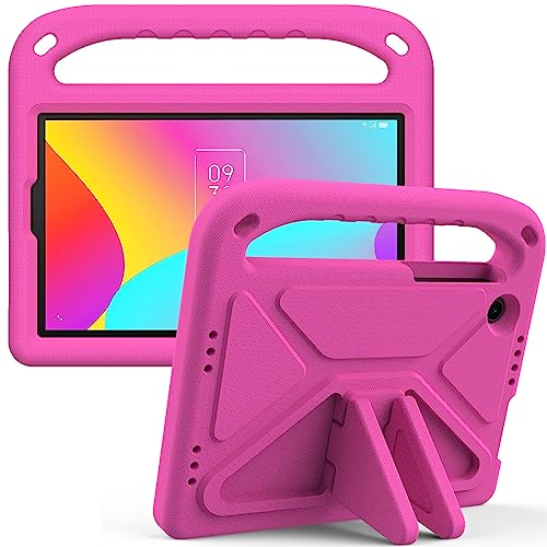 Tablet-Schutzhülle für Kinder, kompatibel mit TCL Tab 8 LE 20,3 cm (8 Zoll), mit Ständer, strapazierfähig, stoßfest, EVA-Schutzhülle mit Griff/Schultergurt, Rosa von HUOLUNGJIN