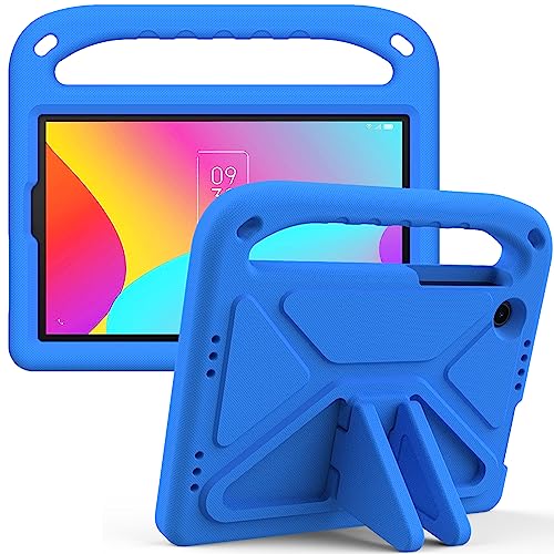 Tablet-Schutzhülle für Kinder, kompatibel mit TCL Tab 8 LE 20,3 cm (8 Zoll), mit Ständer, strapazierfähig, stoßfest, EVA-Schutzhülle mit Griff/Schultergurt, Stoßschutz, Kinderabdeckung, Blau von HUOLUNGJIN