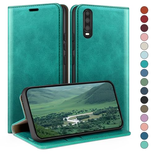 HUOUH für Huawei P30 Hülle mit RFID Schutzhülle aus Lederhülle Handyhülle,Kartenfach Leder ständer Handy hülle,360 Grad Schutz Cover für Huawei P30 Klapphülle Wallet Case Blaugrün HUOUH für Huawei P30 Hülle mit RFID Schutzhülle aus Lederhülle Handyhülle,Kartenfach Leder ständer Handy hülle,360 Grad Schutz Cover für Huawei P30 Klapphülle Wallet Case Blaugrün von HUOUH