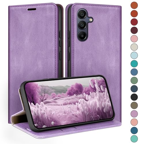 HUOUH für Samsung Galaxy A15 5G Hülle mit RFID Schutzhülle aus Lederhülle Handyhülle,360 Grad Schutz Case,Kartenfach Leder ständer Handy hülle für Samsung A15 Klapphülle Wallet Cover Flieder Lila HUOUH für Samsung Galaxy A15 5G Hülle mit RFID Schutzhülle aus Lederhülle Handyhülle,360 Grad Schutz Case,Kartenfach Leder ständer Handy hülle für Samsung A15 Klapphülle Wallet Cover Flieder Lila von HUOUH