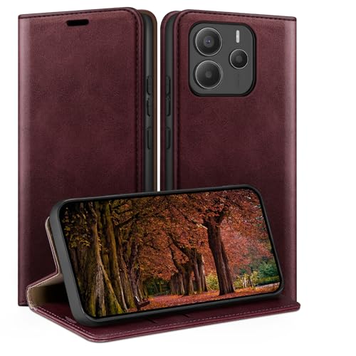 HUOUH für Xiaomi Redmi Note 14 5G Hülle mit RFID Schutzhülle aus Lederhülle Handyhülle,Kartenfach Leder ständer Handy hülle,360 Grad Schutz Cover für Redmi Note 14 Klapphülle Wallet Case Rotwein HUOUH für Xiaomi Redmi Note 14 5G Hülle mit RFID Schutzhülle aus Lederhülle Handyhülle,Kartenfach Leder ständer Handy hülle,360 Grad Schutz Cover für Redmi Note 14 Klapphülle Wallet Case Rotwein von HUOUH