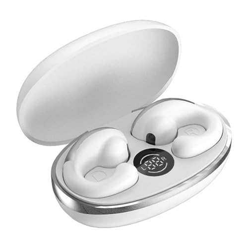 HUPYOMLER Kabellose Kopfhörer, Ohrclip, Leitung, Bluetooth-Headset, Kopfhörer, funktioniert auf Smartphones, Musik-Headset, weiß, langlebig, einfache Installation, einfach zu bedienen von HUPYOMLER