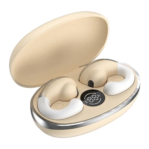 HUPYOMLER Kabellose Kopfhörer Ohrclip Leitung Bluetooth Headset Kopfhörer funktioniert auf Smartphones Musik Headset Eigelb Langlebig Einfach zu bedienen von HUPYOMLER