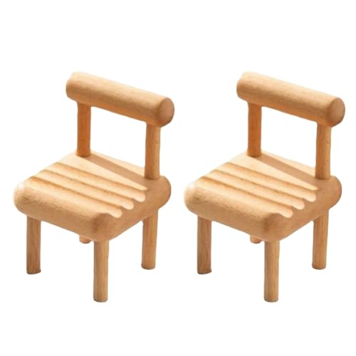 HUPYOMLER Mini-Stuhlhalter, Holz, Handy-Ständer, Schreibtisch-Telefone, Unterstützung (Holzfarbe), 2 Stück von HUPYOMLER