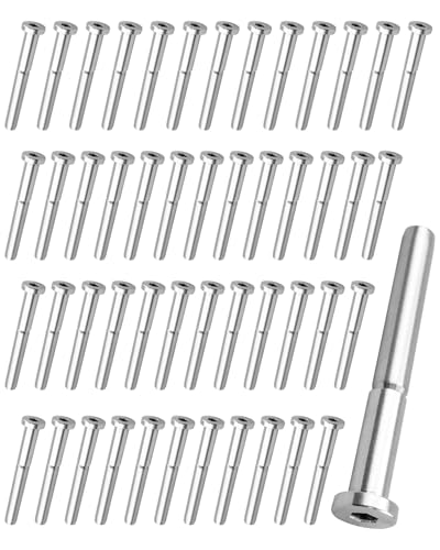 HUQUZN Unsichtbares Kabelgeländer-Spanner-Set für 5,1 x 5,1 cm Holz- und Metallpfosten, unsichtbarer Empfänger und Schraubbolzenende für 3/16 Zoll Kabelgeländer, 50 Stück HUQUZN Unsichtbares Kabelgeländer-Spanner-Set für 5,1 x 5,1 cm Holz- und Metallpfosten, unsichtbarer Empfänger und Schraubbolzenende für 3/16 Zoll Kabelgeländer, 50 Stück von HUQUZN