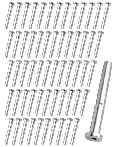 HUQUZN Unsichtbares Kabelgeländer-Spanner-Set für 5,1 x 5,1 cm Holz- und Metallpfosten, unsichtbarer Empfänger und Swage Bolzenende für 3/16 Zoll Kabelgeländer, 60 Stück HUQUZN Unsichtbares Kabelgeländer-Spanner-Set für 5,1 x 5,1 cm Holz- und Metallpfosten, unsichtbarer Empfänger und Swage Bolzenende für 3/16 Zoll Kabelgeländer, 60 Stück von HUQUZN