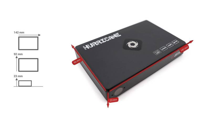 HURRICANE Streaming-Box Hurricane 250GB HDD Full HD (1920*1080) HDMI Media Player Aluminium M von HURRICANE