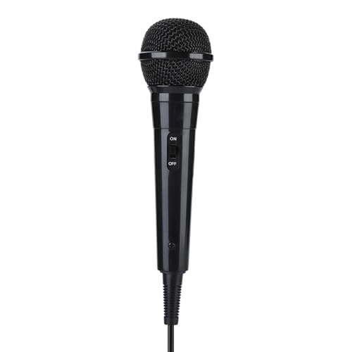 HURRISE Karaoke -Mikrofon, Kabel -Mikrofon Gesangsmaschine Tragbares Handheld Moving Coil Kabeled Dynamic Microfon Vokal Dynamic Mic Clear Voice für Lautsprecher, AMP, Mixer, DVD (Black) von HURRISE