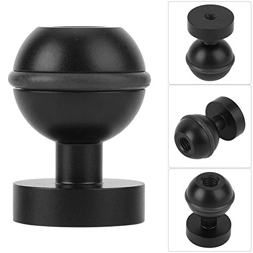 HURRISE Kugelkopf Basishalterung, Heißer Schuhhalterung Metallkugel Kopf Basis Tauchhalterung Action Kamera Kugel Kopf Basis Heiße Schuhhalterung 1/4 Schraubenloch (Black) von HURRISE