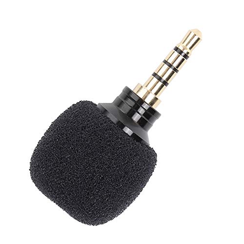HURRISE Mobiltelefon -Mikrofon, Mikrofon mit Drahtlosen 3,5 Mm Schwarz Tragbares Wireless für die Mobiltelefonaufzeichnung (Vier Pole) von HURRISE