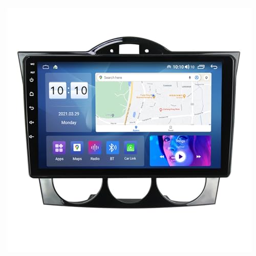 Android 12 Autoradio Mit Navi 2 Din 9 Zoll Touchscreen Autoradio Für Mazda RX8 2008-2021 Mit Carplay Android Auto,mit RDS Bluetooth FM AM Lenkradsteuerung Rückfahrkamera (Color : M1 1+16G) von HURUMA