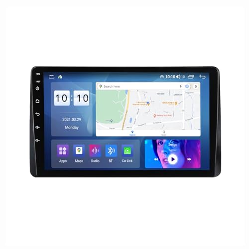 Android 12 Autoradio Mit Navi 2 Din 9 Zoll Touchscreen Autoradio Für Renault Duster Arkana 2019 Mit Carplay Android Auto,mit RDS Bluetooth FM AM Lenkradsteuerung Rückfahrkamera (Color : M400 6+128G) von HURUMA