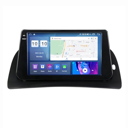 Android 12 Autoradio Mit Navi 2 Din 9 Zoll Touchscreen Autoradio Für Renault kangoo 2015-2018 Mit Carplay Android Auto,mit RDS Bluetooth FM AM Lenkradsteuerung Rückfahrkamera (Color : M1 1+16G) von HURUMA