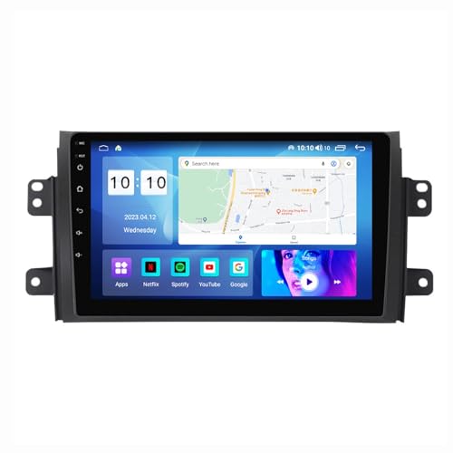 HURUMA Android 12 Autoradio Mit Navi 2 Din 9 Zoll Touchscreen Autoradio Für Suzuki SX4 2006-2014 Mit Carplay Android Auto,mit RDS Bluetooth FM AM Lenkradsteuerung Rückfahrkamera (Color : M1 1+16G) von HURUMA