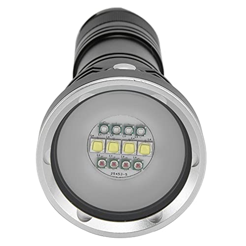 10000LM 12LED Taschenlampe, Aluminium -Taschenlampe mit 3 Farben 5 Modi Zum Tauchen, Angeln, Camping von HUSHUI