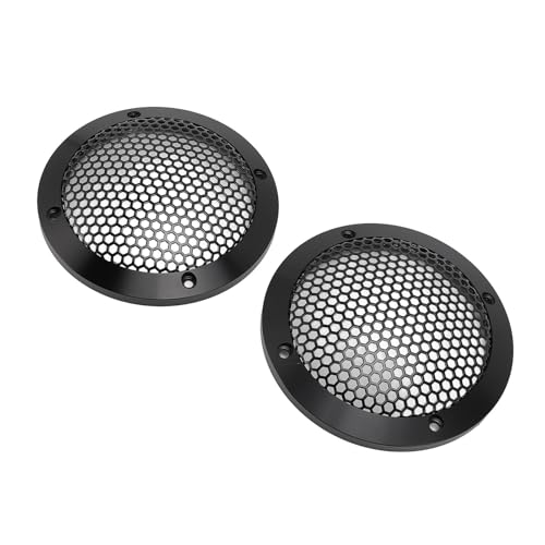 HUSHUI 2pcs 92 Mm Eisen Aluminium Rundlautsprecher Mesh Cover Grill, Lautsprecher Grillsschutz mit 8 Schrauben für Soundbox, Autolautsprecher, Heimlautsprecher von HUSHUI