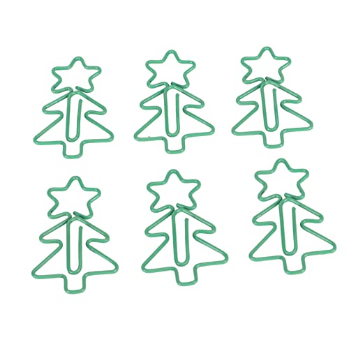 HUSHUI 100Pcs Fancy Paperclips Christmas Tree Style Anti Slip Multi Purpose Cute Paper Clips for Home School Office von HUSHUI