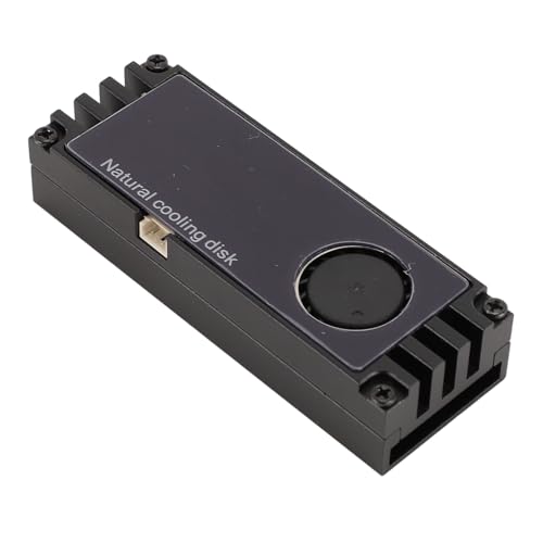 HUSHUI NVMe M.2 Kühlkühler, Temperaturanzeige Aluminium -SSD -Kühler mit Hohen Wärmeleitfähigkeitspads für M.2 NVMe 2280 SSD (Schwarz) von HUSHUI