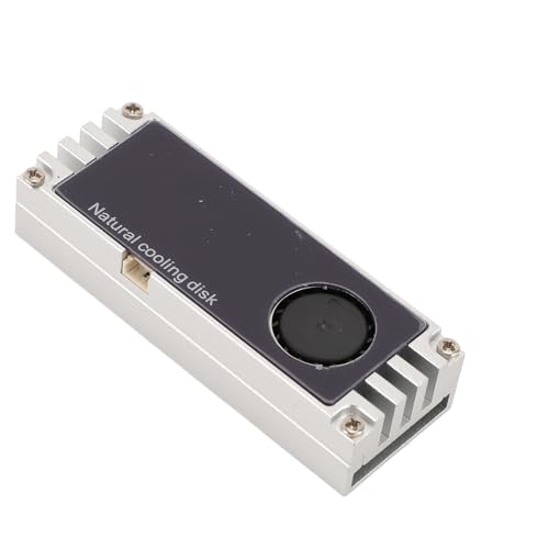 HUSHUI NVMe M.2 Kühlkühler, Temperaturanzeige Aluminium -SSD -Kühler mit Hohen Wärmeleitfähigkeitspads für M.2 NVMe 2280 SSD (Silber) von HUSHUI