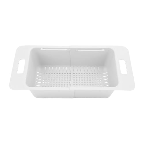 HUSHUI Verstellbarer Gefriertruhenkorb, Erweiterbarer Tiefer Aufbewahrungsbehälter mit Griff für Einfache Organisation in der Küche (Weiß) von HUSHUI
