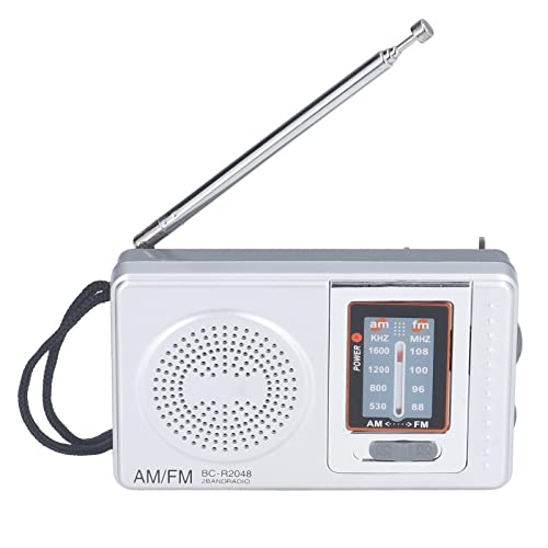 Tragbares Radio, AM FM-Transistorradio mit Lautsprecher, batteriebetriebenes Taschenradio zum Joggen, Gehen und Reisen (BC-R2048) von HUSHUI