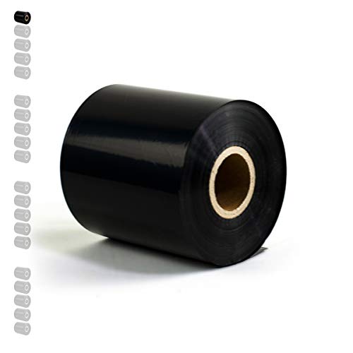 1 Rolle - Thermotransferfolie Harz Premium Qual: 318 | 80mm x 300m (Breite x Länge) | Farbe: schwarz | Thermotransfer Farbband für Industriedrucker | HUTNER von HUTNER