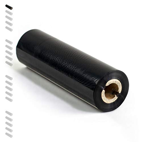 1 Rolle - Thermotransferfolie mit NUT 1/2 Zoll (ca. 13mm) HARZ Premium Qual: 318 | 110mm x 74m (Breite x Länge) | Farbe: schwarz | Thermotransfer Farbband für Desktopdrucker | HUTNER von HUTNER
