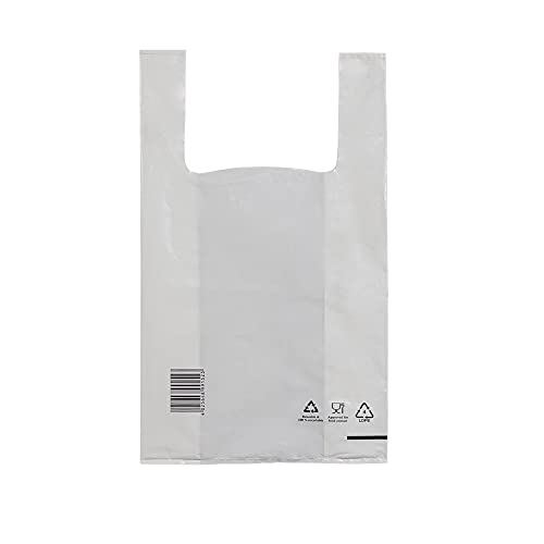1.000 Stk. Hemdchenbeutel 28+14x48 cm weiß LDPE COEX 50my | Knotenbeutel aus 80% Recycling-Granulat | HUTNER von HUTNER