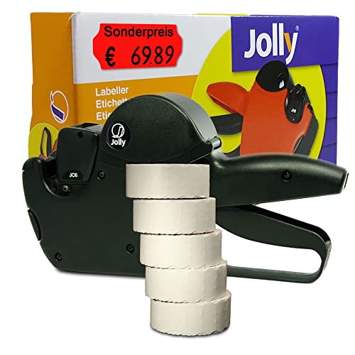 Preisauszeichner Set Jolly C6 inkl. 5 Rollen 26x12 Preisetiketten - leucht-rot permanent | Aufdruck: Sonderpreis | HUTNER von HUTNER