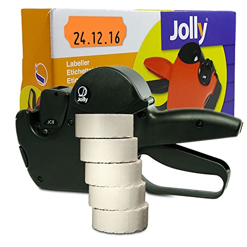 Preisauszeichner Set Jolly C8 inkl. 5 Rollen 26x12 Preisetiketten - leucht-orange permanent | MHD Datumsauszeichner | HUTNER von HUTNER
