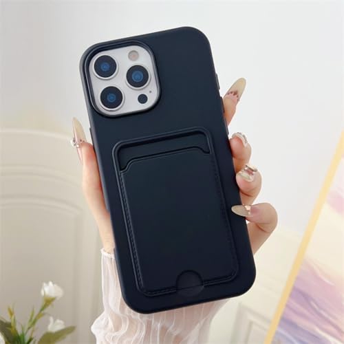 HUUMAGIC 2-in-1-Kartenhalter-Slot-Wallet-Fotohülle für iPhone 16 15 14 Plus 13 12 11 Pro Max Matte Clear Cover (für iPhone 14 Pro/Schwarz) von HUUMAGIC