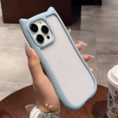 HUUMAGIC Süße transparente Hülle für iPhone 16 15 14 13 12 Pro 11 Max, Bonbonfarbe, durchsichtig, hart (für iPhone 14 Pro/Hellblau) von HUUMAGIC