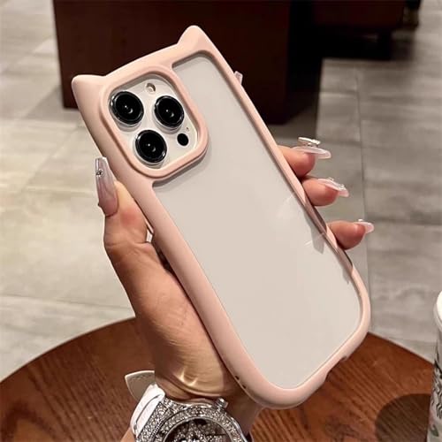 HUUMAGIC Süße transparente Hülle für iPhone 16 15 14 13 12 Pro 11 Max, Bonbonfarbe, durchsichtig, hart (für iPhone 14Pro Max/Pink) von HUUMAGIC