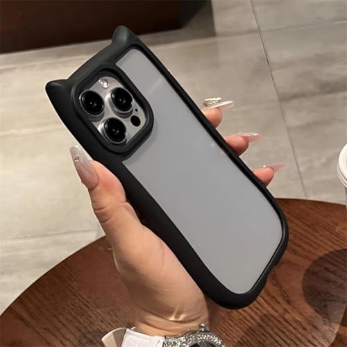 HUUMAGIC Süße transparente Hülle für iPhone 16 15 14 13 12 Pro 11 Max, Bonbonfarbe, durchsichtig, hart (für iPhone 15 Pro/Schwarz) von HUUMAGIC