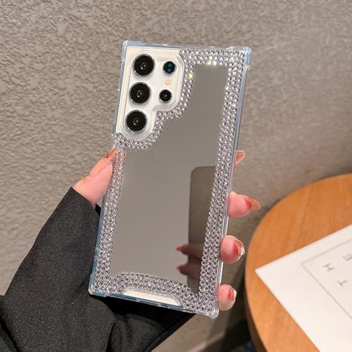 Luxuriöse Glitzer-Diamant-Spiegelhülle für Samsung Galaxy S25, S24 Ultra, S23, S22 Plus, Make Strass-Airbag-Stoßstangenabdeckung, Spiegel, für Samsung S25 Plus Luxuriöse Glitzer-Diamant-Spiegelhülle für Samsung Galaxy S25, S24 Ultra, S23, S22 Plus, Make Strass-Airbag-Stoßstangenabdeckung, Spiegel, für Samsung S25 Plus von HUUMAGIC