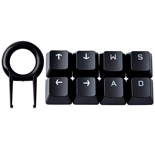 FPS & MOBA Gaming-Tastenkappen für Cherry MX & Corsair & HyperX & Logitech G610 G710 Gaming Mechanische Tastatur (Schwarz-WASD≦ ≦ →) von HUYUN