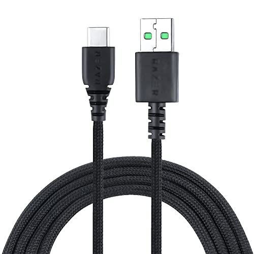 HUYUN USB-C zu USB Daten Laden Ersatz Kabel kompatibel für Razer Viper V2 Pro/DeathAdder V3 Pro/Basilisk V3 Pro Wireless Gaming Mouse (Black) von HUYUN
