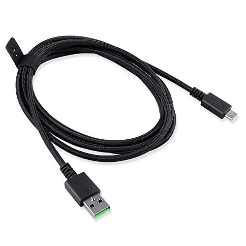 HUYUN USB-C zu USB Daten Laden Ersatz kabel kompatibel für Razer BlackWidow V3 Pro Deathstalker V2 Pro mechanische kabellose Gaming Tastatur (Black) von HUYUN