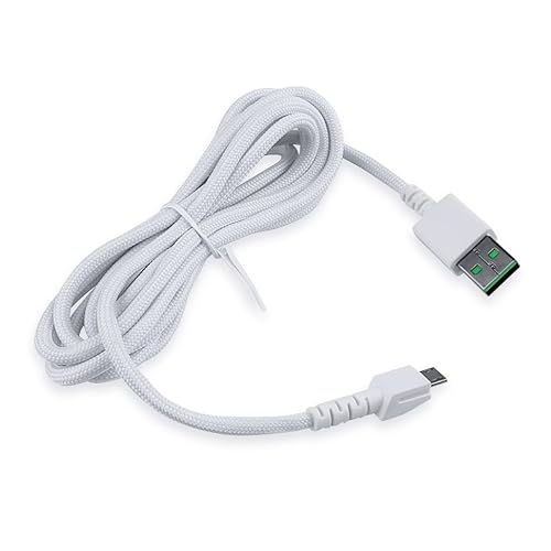 HUYUN USB-Ladekabel, kompatibel mit Naga Pro 20000 DPI & Basilisk & Viper Ultimate Hyperspeed Leichteste kabellose Gaming Maus (weiß) von HUYUN