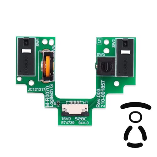Switch Wheel Encoder Button Board Motherboard Microswitch Platte Maus Reparaturteile mit Mausfüßen Ersatz für Logitech G Pro Wireless GPW Wireless Gaming Maus (D2FC-F-7N 20M) von HUYUN